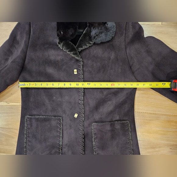 Shearling long coat. Size M. Real fur trim. - Picture 16 of 16